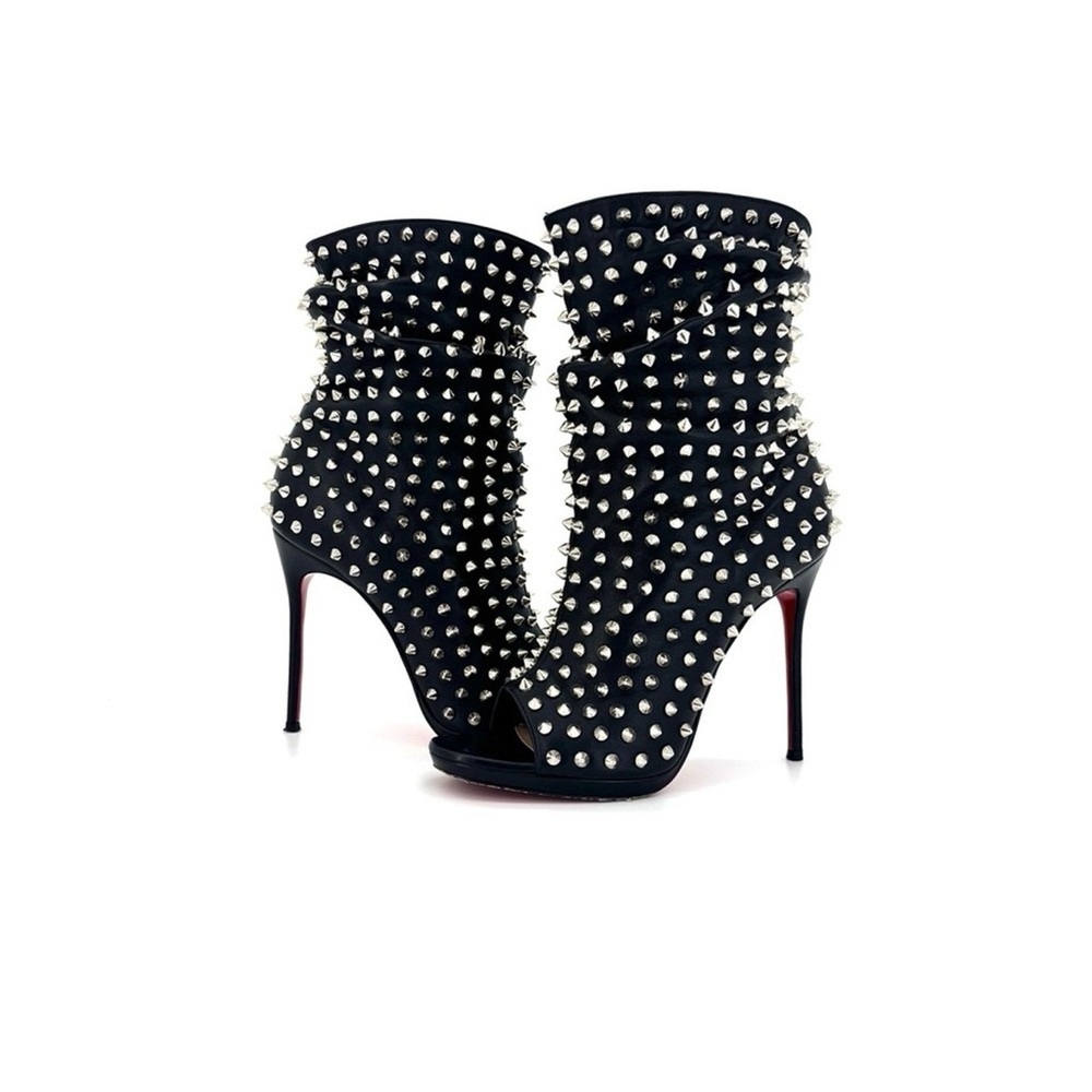 Christian Louboutin Black Guerilla 120 Nappa Spiked Booties - US 6 (36.5) NWT - Picture 4 of 13